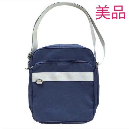 学生 高校生 スクールバッグ スクバ ショルダーバッグ 軽量 斜め掛け 内ポケット 制服 JK JD 紺色 ネイビー 美品
