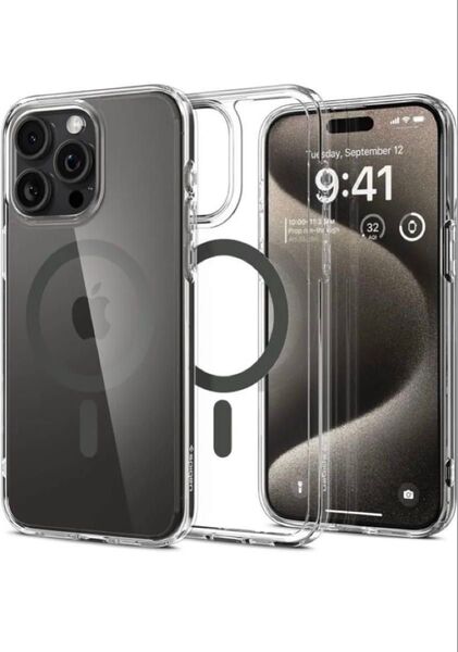Spigen iPhone 15 Pro Max ケース クリア MagSafe対応 ACS06577 (グラファイト)