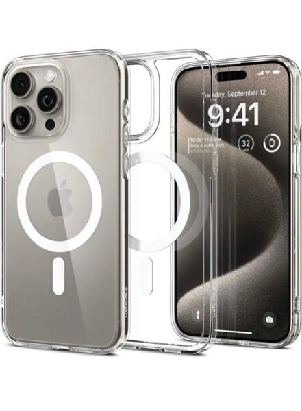 Spigen iPhone 15 Pro Max ケース ウルトラ・ハイブリッド・マグフィット ACS06576 (ホワイト)