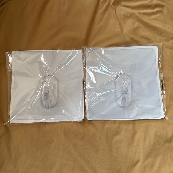【吸着フック 耐荷重10kg】× 2 クリア 洗えて繰り返し使用 12×12cm 未開封品