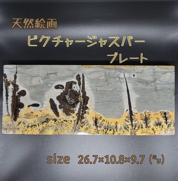 天然【新品】ピクチャージャスパー プレート ★ まるで絵画 ★ 折りたたみスタンドつき ★ 仕事運 ★ 就職祝い