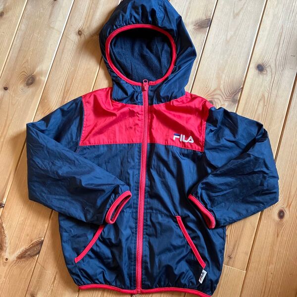 FILA キッズ ウインドブレーカー ネイビー/レッド120
