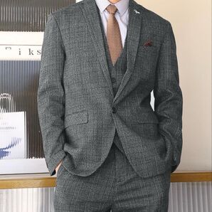 【Cloudstyle】グレンチェック スリーピース チェック柄 セットアップ スーツ セットアップ