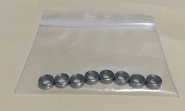 ハンドルノブ用チューニング済みベアリング8個セット(外径:7mm×内径:4mm×厚さ:2.5mm)