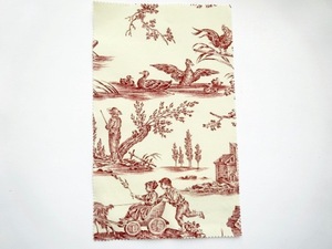 日本未発売 toile de jouy トワルドジュイ柄 生地 きなり チョコ 鴨 ロココ 19世紀 マリーアントワネット 新品 フランス製 カルトナージュ9