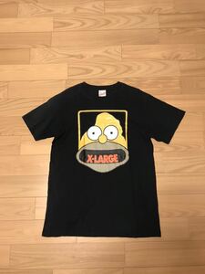 *XLARGE| XLarge big print T-shirt size L black color Simpson zparoti&BIG Logo rare pattern OLD Tee Movie anime Cara 