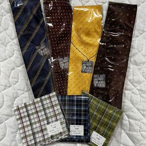 未使用 未開封 ネクタイ 4本セット ハンカチ 3枚セット 全7点 セット 綿ハンカチ