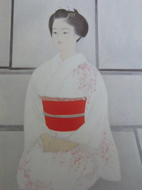 Yoshio Takagi, [Jour de printemps], Provenant d'une rare collection d'art encadrant, Nouveau cadre inclus, En bonne condition, frais de port inclus, Peinture, Peinture à l'huile, Portraits