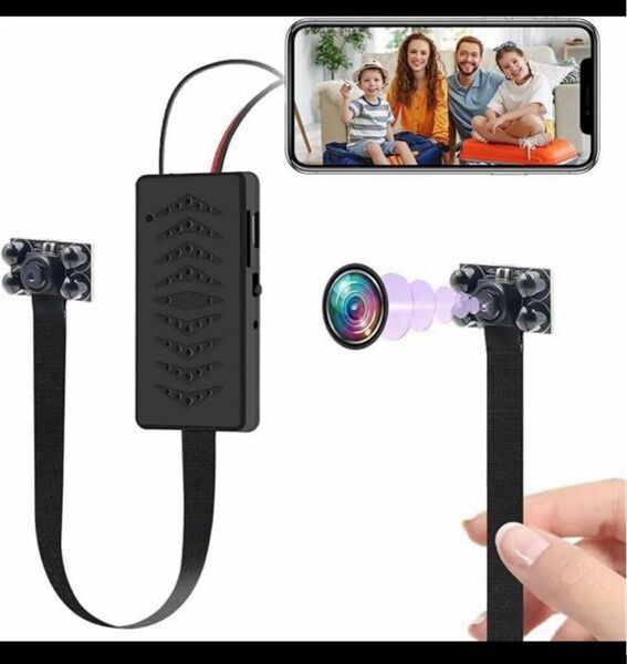 防犯カメラ 見守りカメラWIFI対応 140°広角 1080P 動体検知 256GBカード対応 7時間連続録画 上書き録画