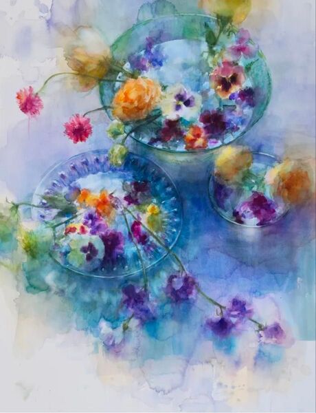 2枚 永山裕子 水彩画展 2025.3月 ポストカード