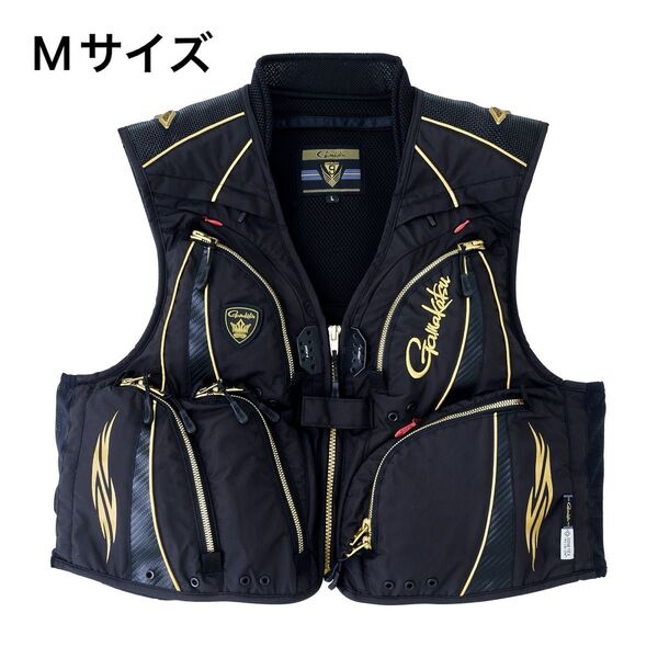 がまかつ ゴアテックスインフィニアムTMウィンドストッパー(R) ハーフメッシュベスト GM-2323 ブラック・ブラックMサイズ