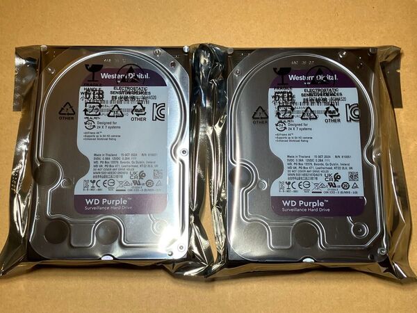 【30時間】 2個セット WD 6TB PURPLE パープル HDD ハードディスク 3.5インチ WD64PURZ