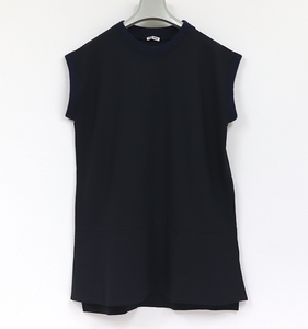  MiuMiu miumiu rib stretch tunic One-piece M punch jersey navy series 