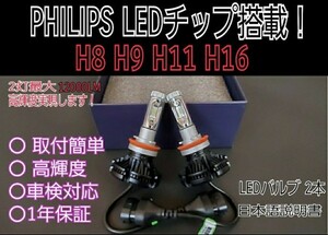 PHILIPS LED ルークス H21.12～H26.1 ML21S LED フォグランプ用 H8 12000LM ルーメン 3000K 6500K 8000K 車検対応