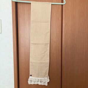 ハンドメイド ダブルガーゼ レース付きマフラー