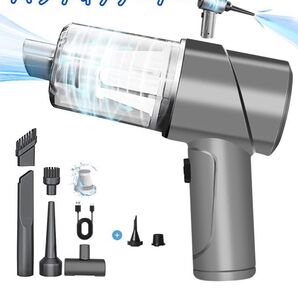 ハンディクリーナー ハンディ掃除機 USB充電式 車内清掃 家庭掃除用 グレー コードレス 小型