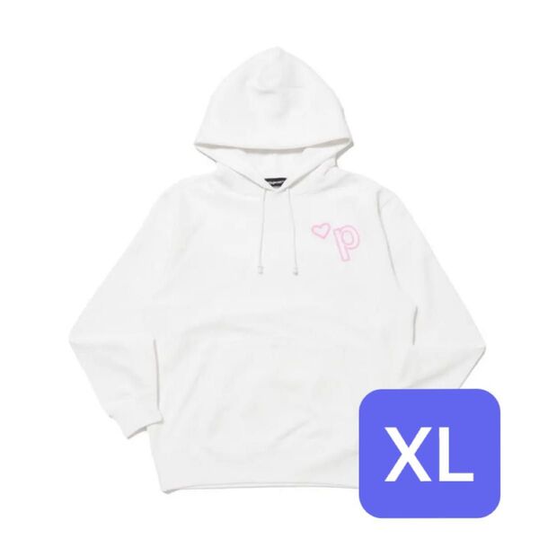 *p(R)ojectR バレンタイン Heart P Hoodie White白パーカー XL