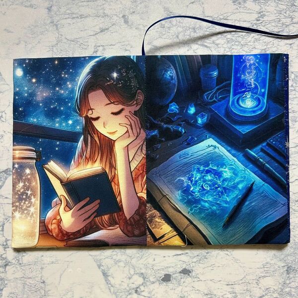 ブックカバー ハンドメイド 文庫本 本を読む女の子