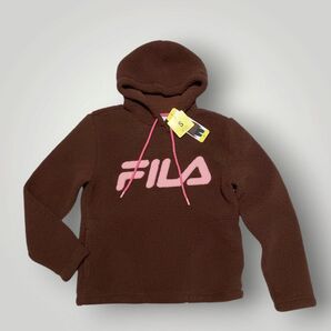 【新品】FILA パーカー ボア ブラウン S フーディー アウトドア ピンク レディース