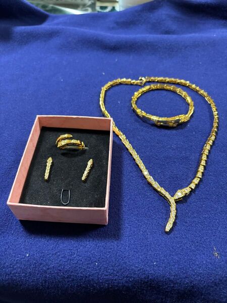 アクセサリーセット ネックレス ブレスレット ピアス リング 4点セット 魅せる輝き