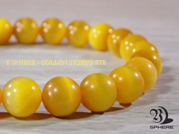 【 Y SPHERE 】ゴールデンタイガーアイ + ルチルクォーツ ブレスレット【 8mm / 18cm 】