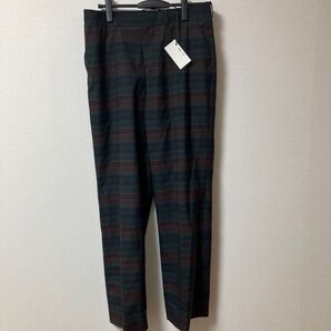 AURALEE WOOL POLYESTER BORDER SLACKS