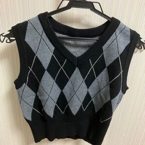 セーター ニット ベスト ダイヤモンド柄