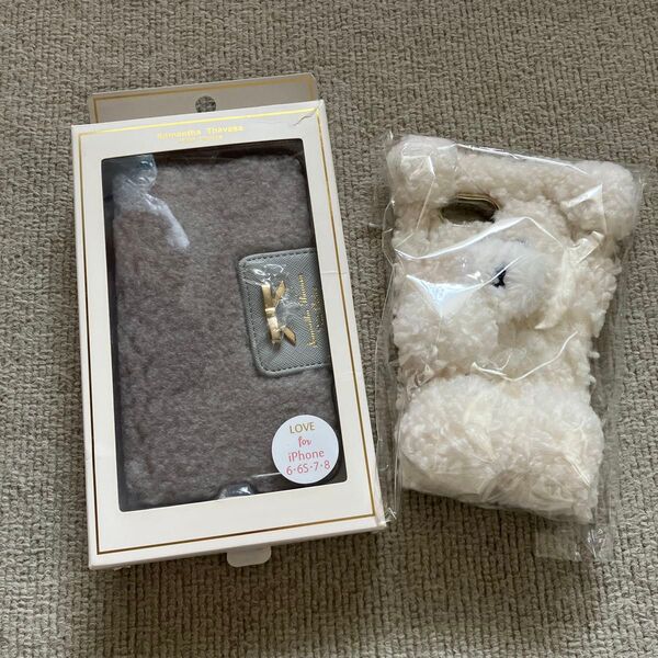 【新品】サマンサタバサ もこもこスマホケース&スナイデル くま※手取れ
