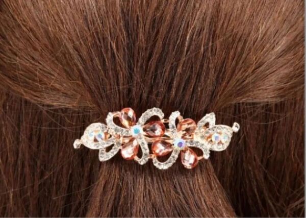 お花モチーフ ラインストーン ビジュー パレッタ 髪飾り 髪留め お花 バレッタ ビジュー バレッタ ヘアアクセサリー