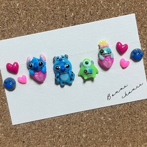 3dネイルパーツ【スティッチ マイク 着ぐるみ ハート 痛ネイル】