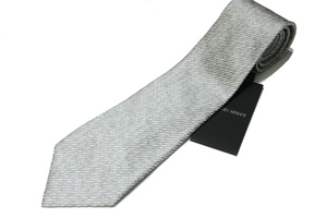  new goods GIORGIO ARMANI (joru geo Armani ) hand made Jaguar do weave silk necktie / Italy made / gray / gentleman / business 