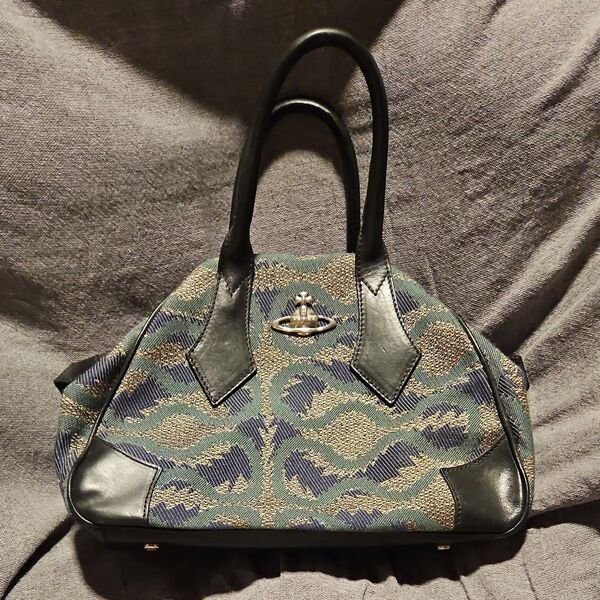 Vivienne Westwood】ヴィヴィアンウエストウッド オーブ ハンドバッグ ブラック グリーン