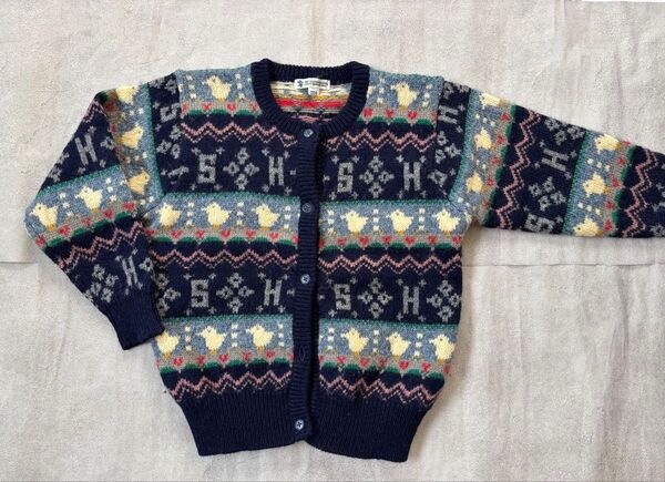 【レトロ】The Scotch House ウールカーディガン 120A