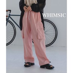 【人気】WHIMSIC UNISEX NYLON CARGO PANTS ピンク