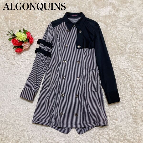 ALGONQUINS ストライプロングジャケット ゴシック スプリングコート F