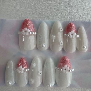 ネイルチップ ジェルネイルチップ 春ネイル お花ネイル サイズ表記あり