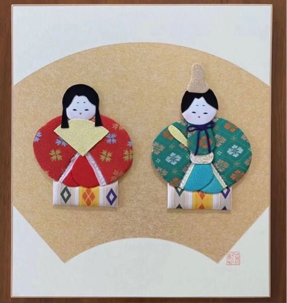 格安!押絵色紙 桃の節句 お雛様 雛まつり ひなまつり 雛人形 かわいい ひな人形 新品 海外土産 平安絵巻 雛飾り
