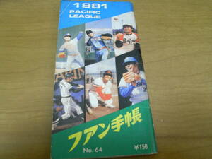 1981ファン手帳●プロ野球選手名鑑