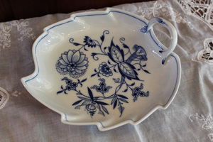  unused [ Meissen blue oni on ] leaf plate leaf plate tray 