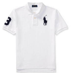 【新品】ラルフローレン ■ 鹿の子ポロシャツ ■ メンズ XS~S 相当 / US Boys L ■ ビッグポニー ホワイト 白 POLO RALPH LAUREN 正規品