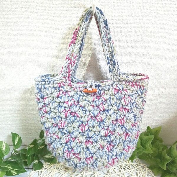 309 ニットバッグ ハンドメイド 毛糸バッグ