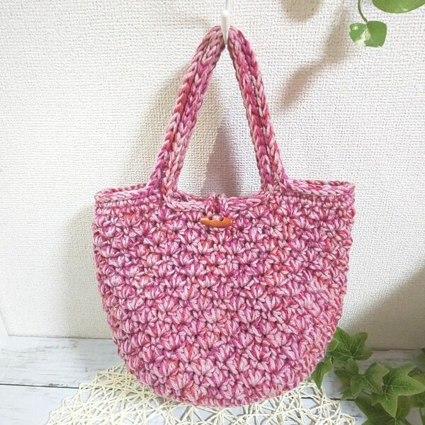 306 ニットバッグ ハンドメイド 毛糸バッグ