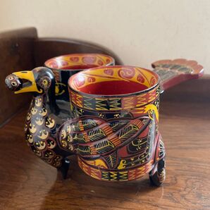木製 鳥型インテリア 工芸品