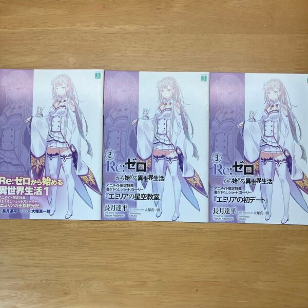 Re:ゼロから始める異世界生活 1,2,3巻 アニメイト 特典 ss 小冊子 書き下ろしショートストーリー