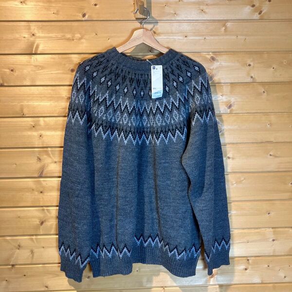 GU ノルディッククルーネックセーターダークグレーXXLサイズ