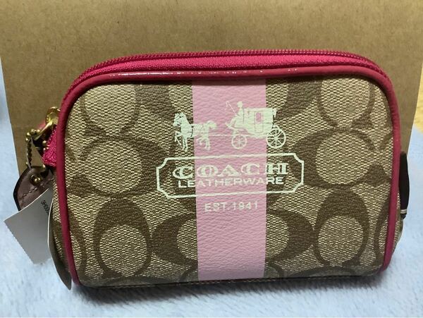 コーチCOACH【新品未使用】　正規品　ヘリテージストライプコレクション　ポーチ