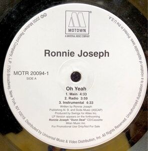 2000 Ronnie Joseph / Oh Yeah / Ronnie Joseph US Original 12 Promo Motown Universal ロニー ジョセフ プロモ盤 モータウン 絶版