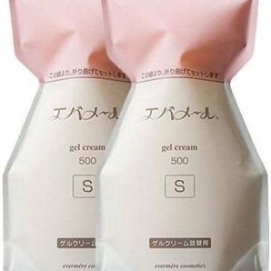 2個 エバメール ゲルクリーム Sタイプ 詰替 500g オールインワンジェル 箱出し リフィル Sタイプ詰替用