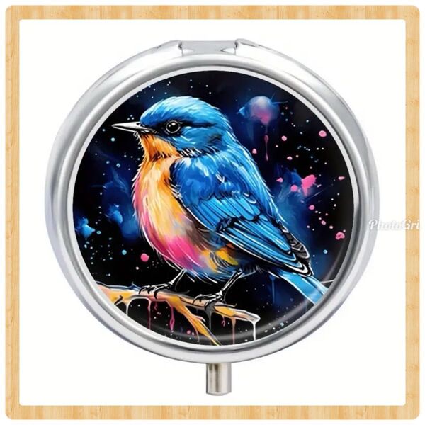 【新品】ルリビタキ 鳥 ピルケース 薬入れ アクセサリー入れ 小物入れ プレゼント