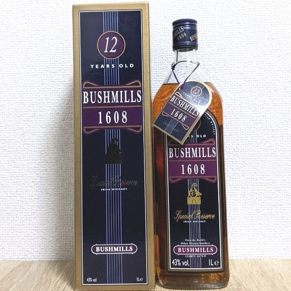 ブッシュミルズ シングルモルト12年 1000ml 43% 未開栓 箱あり
